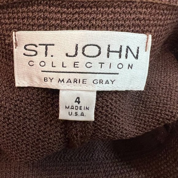 Marie Gray St John knits wide legged Pant Womens Size 4 brown stretch Made in US - Picture 7 of 9